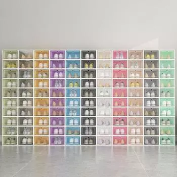 2 шт. коробка для обуви с кольцом в форме сердца, простая сборка, пластиковый ящик для обуви, чехол для домашнего хранения зелёный