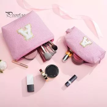 2 шт. косметички для хранения, косметичка с заглавными буквами, застежка-молния, водонепроницаемая, большая емкость, органайзер для косметики A