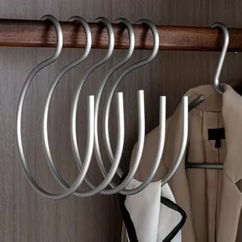 2 шт., космический алюминиевый S-образный крючок премиум-класса, вешалка для шляп, компактная вешалка для шляп, прочный органайзер для шляп серебряный