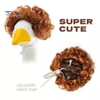 2 шт. костюм гуся для крыльца, парик с косами, пасхальная уличная статуя гуся, поддельные волосы, костюм гуся для сада, аксессуар для украшения лужайки на патио C