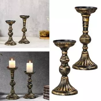 2 шт. кованые подсвечники подсвечник французский классический подсвечник для свадебного праздника киносъемки подсвечник чёрный