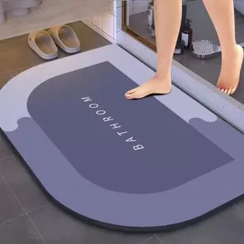 2 шт. ковер из диатомовой грязи, впитывающий воду, однотонный, простой, для ног, домашний ковер, нескользящий, для спальни 40*60
