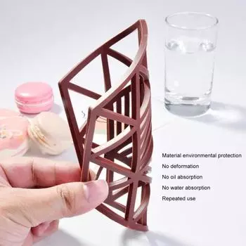 2 шт. коврик для чашки, сращиваемый теплоизоляционный силиконовый скандинавский полый шестиугольный коврик для подставки под горшок чёрный