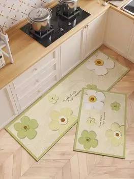 2 шт. Коврик для пола кухни Cream Air Diatom, впитывающий грязь, противоскользящий, антидренажный, долго не моющийся и устойчивый к падениям 400MMx600MM