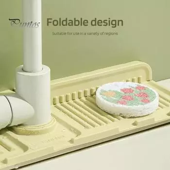 2 шт. коврик для слива кухонного крана для раковины силиконовый брызгозащитный поддон для слива быстросохнущий протектор крана для ванной комнаты зелёный