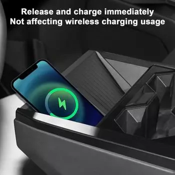 2 шт. коврики для беспроводного зарядного устройства, износостойкие, водонепроницаемые, легко моются, многоразовые, для центральной консоли автомобиля, противоскользящие защитные накладки для салона автомобиля Tesla чёрный