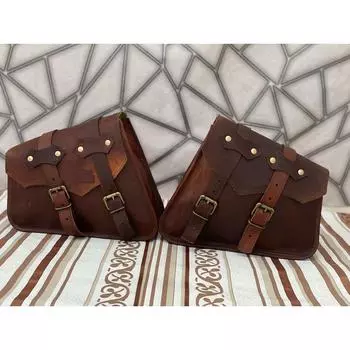 2 шт. кожаные мотоциклетные седельные сумки седельная сумка для Sportster коричневый багаж коричневый