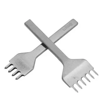 2 шт. Кожаный прокалыватель 6 мм 4 зубца 6 зубцов Белый стальной кожаный зубчатый пробойник зеркальная полировка