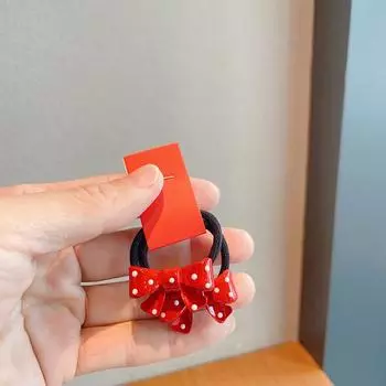2 шт. Красные бантики Эластичные резинки для волос для девочек Детские аксессуары для волос Детские головные уборы Резинки