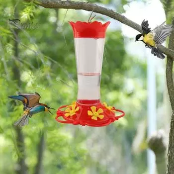 2 шт. Красные кормушки для колибри, наружные герметичные пластиковые кормушки для птиц с 5 портами, подвесное крепление для колибри, защищающее от пчел красный