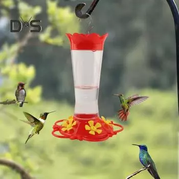 2 шт. Красные кормушки для колибри, наружные герметичные пластиковые кормушки для птиц с 5 портами, защищенные от пчел, подвесное крепление для кормушки для колибри красный