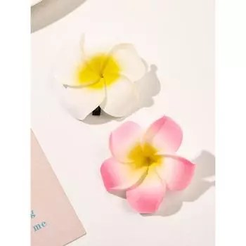 2 шт. Красочные заколки для волос с цветочным дизайном, Фиксированные Нескользящие, Гавайский стиль, Милые аксессуары, Подарок на праздник для женщин и девочек Size fits all