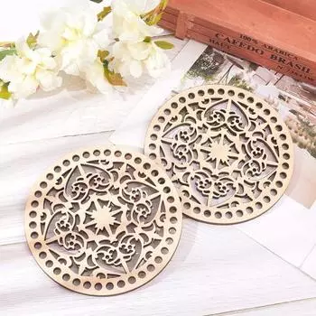 2 шт., креативная неокрашенная легкая сумка, вязаная крючком, деревянная основа, пустая корзина, дно, деревянные швейные инструменты 1