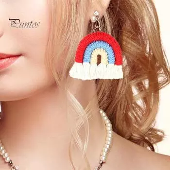 2 шт., креативные брелки с радужной кисточкой ручной работы из хлопка, очаровательная подвеска в стиле макраме для девочек C