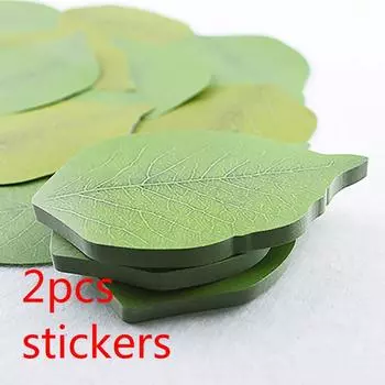 2 шт., креативные бумажные наклейки Coloffice, имитация зеленых листьев, подушечки с листьями