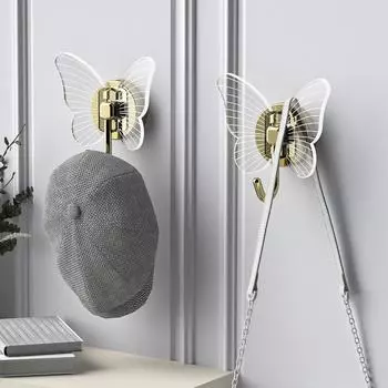 2 шт. креативные крючки-бабочки для ванной комнаты, настенные крючки без отверстий, не оставляющие следов крючки для одежды, сильные липкие крючки для прихожей 2 pcs