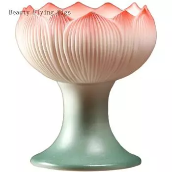 2 шт. креативный керамический лотос высокий подставка для свечи с маслом подсвечник домашний храм подношение гостиная домашний декор фен-шуй