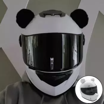 2 шт. креативный милый мотоциклетный шлем плюшевые медвежьи уши мотокроссовый шлем декоративная наклейка аксессуары косплей без шлема кофейный