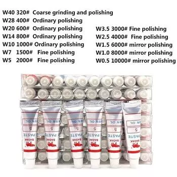 2 шт. крем для полировки стекла и металла, алмазная абразивная паста, зернистость 320-10000, керамическая притирочная паста, масляный шлифовальный инструмент W0.5 ~40 микрон W20-500 mesh