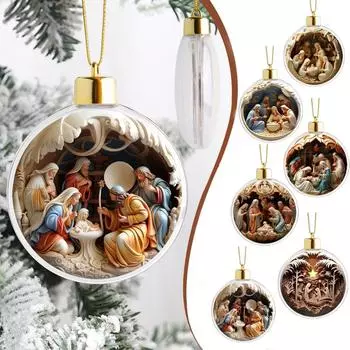 2 шт. Крещение Молитвенный кулон Рождественский шар орнамент акриловый автомобильный кулон Рождественское украшение