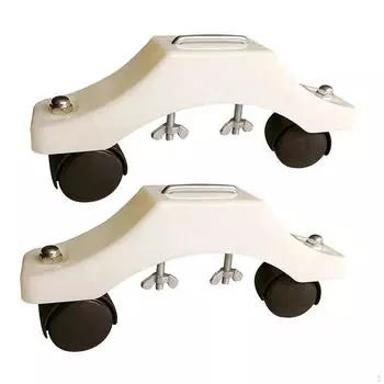 2 шт. кронштейн для ножек электрического обогревателя с роликами подвижная опора плавное вращение длина 23 см прочный белый