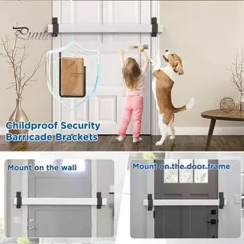 2 шт. кронштейны для дверных прутков безопасности U-образной формы, высокопрочные, устойчивые к коррозии, простые в установке кронштейны, инструменты для укрепления дверей безопасности чёрный