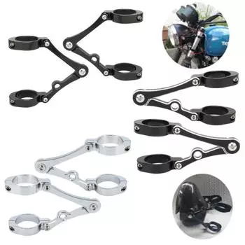 2 шт. кронштейны для фар из сплава, регулируемый алюминиевый мотоцикл 39-41 мм для фар, поддерживающий мотоцикл серебряный