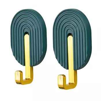 2 шт. крючка для полотенец самоклеящиеся крючки настенные крючки палка для ванной кухни сильная адгезия высокая темно-зеленого