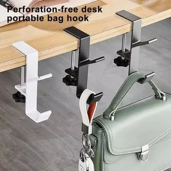 2 шт. крючки для держателей сумок, нержавеющие, легко устанавливаются, регулируемые, универсальные, зажимные, для сумок и рюкзаков серый