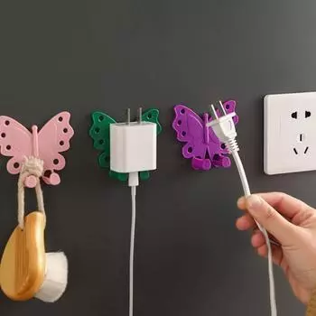 2 шт. крючки для хранения шнура питания, прочные несущие канцелярские товары, яркие цветные крючки для хранения, держатели розеток, практичные фиолетовый