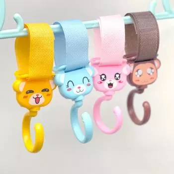 2 шт. крючки для коляски с мультяшным узором, антидеформирующий полимерный крючок для коляски, органайзер для сумки для мамы, аксессуары для коляски для покупок жёлтый