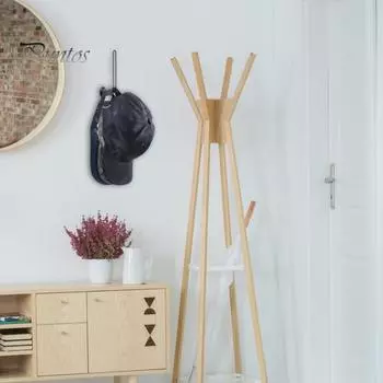 2 шт. крючки для шляп, вешалки для бейсбольных кепок, высокопрочные, прочные, несущие нагрузки, модернистский дизайн, компактные держатели для шляп чёрный