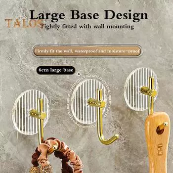 2 шт. крючки для ванной комнаты, сверление не требуется, экономия места, пластиковые удобные настенные крючки для вешалок для одежды, шарфа, дверные вешалки, принадлежности для ванной комнаты золотистый