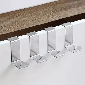 2 шт. крючки над дверью, подвесная вешалка для полотенец из нержавеющей стали, многоразовые Z-образные крючки для дверей шкафа, органайзер для хранения 2 Pcs синий