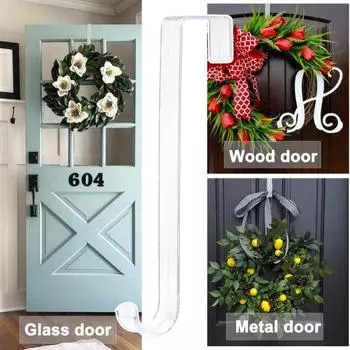 2 шт., крючок для рождественского венка, гладкая поверхность, стильные прозрачные шапки, шарфы, пальто, крючок для хранения, хозяйственные принадлежности чистый