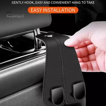 2 шт. крючок для спинки сиденья автомобиля, скрытый дизайн, двойной крючок, вешалка, простая установка, крючок для подголовника сиденья для автомобилей чёрный