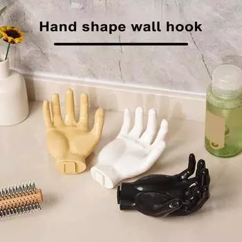 2 шт. крючок в форме руки, настенный держатель для мыла, простая установка, подвесной крючок для хранения без удара для дома, ванной комнаты чёрный