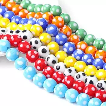 2 шт. круглые цветные стеклянные бусины ручной работы для DIY ожерелье, браслет, серьги, изготовление ювелирных изделий, аксессуары для рукоделия белый