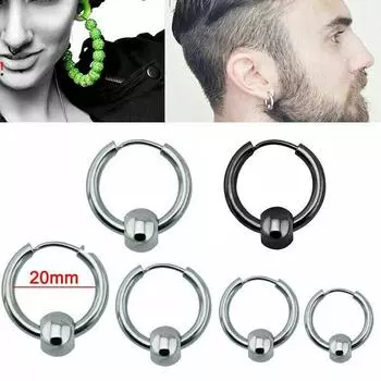 2 шт., круглые серьги-кольца в стиле панк, серьги-кольца для женщин и мужчин, маленькие обручи, тонкие круглые серьги с пряжкой для ушей, кольца на козелок, кольца в носу Oreja 10mm серебряный