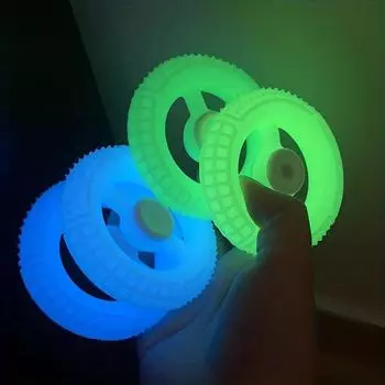 2 шт. круглые светящиеся в темноте кончики пальцев гироскопические кости для снятия стресса игрушки для снятия стресса игрушки для игр на пальцах синий