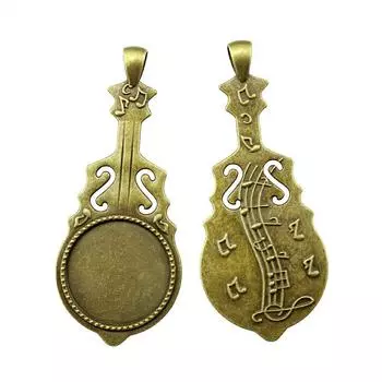 2 шт. круглый гитарный стиль камея кабошон кулон базовая установка ювелирные компоненты аксессуары античная бронза цвет цинковый сплав 25 мм