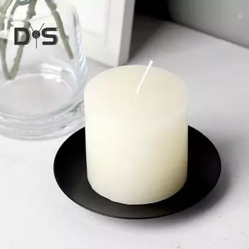 2 шт. круглый металлический подсвечник для гостиной, спальни, офиса, чайный ароматический столб, восковая свеча, столешница, железный поднос, подставка для тарелки, подарок на день рождения чёрный