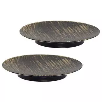 2 шт. круглый металлический подсвечник для гостиной, спальни, офиса, чайный ароматический столб, восковая свеча, столешница, утюг чёрный