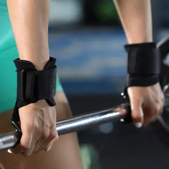 2 шт. Крюки для поднятия тяжестей, поддержка запястья, силовые тренировочные ремни для подъема на дом