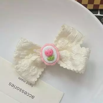 2 шт. кружевная заколка для волос в виде тюльпана, сладкая цветочная заколка для челки для женщин и девочек, универсальная заколка для волос, головной убор, аксессуары для волос