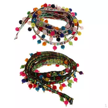 2 шт. кружевная жаккардовая лента с бахромой в этническом стиле длиной 1 ярд