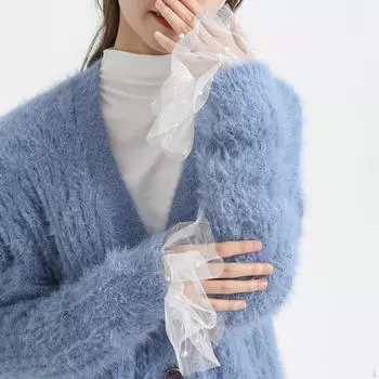 2 шт. кружевные манжеты готическая сетка эластичные запястья накладные рукава чёрный