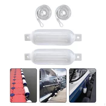 2 шт. крылья для лодки, бамперы, веревки 9,5 мм x 2 м, простая установка, G1, надувная защита от столкновений White G1 White Rope