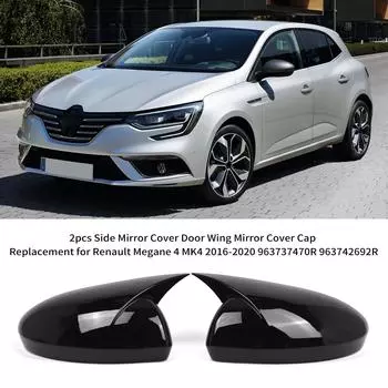 2 шт., крышка бокового зеркала, дверное крыло, сменная крышка зеркала для Renault Megane 4 MK4 2016-2020 чёрный