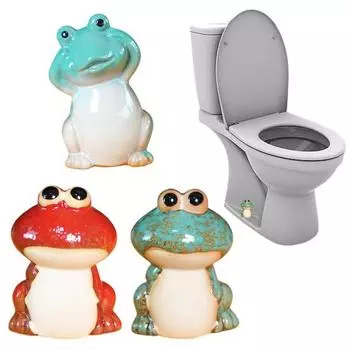 2 шт. крышка болта для унитаза в виде лягушки, керамическая фигурка животного, водонепроницаемый болт для пола унитаза, декоративная крышка для дома, отеля, ванной комнаты, украшение зелёный